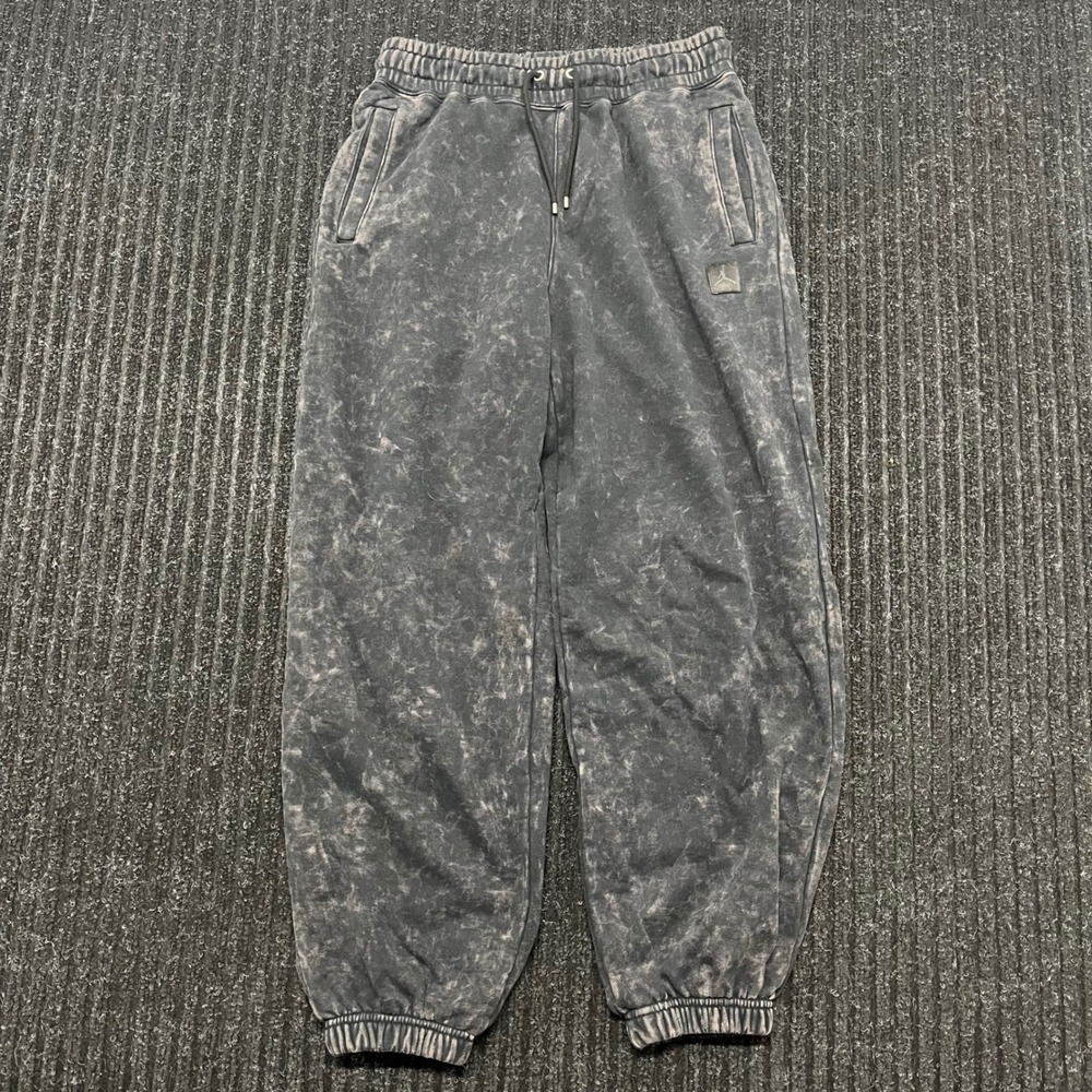 Jordan Essentials Mens Fleece Pants Black Acid Wash Joggers Small DA9820-010